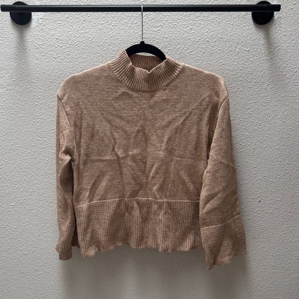 Lulu's Cozy Cowl Neck Sweater in Tan